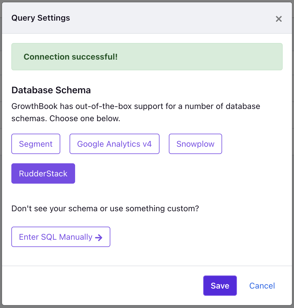 Choose Rudderstack data schema